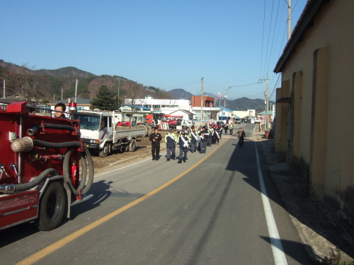 달산면 의용소방대산불예방 캠페인 전개 